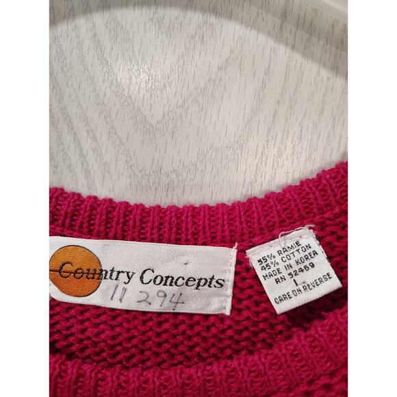 Vintage Country Concepts Cable Knit Sweater Vest Pink Korea Size L - Picture 3 of 6